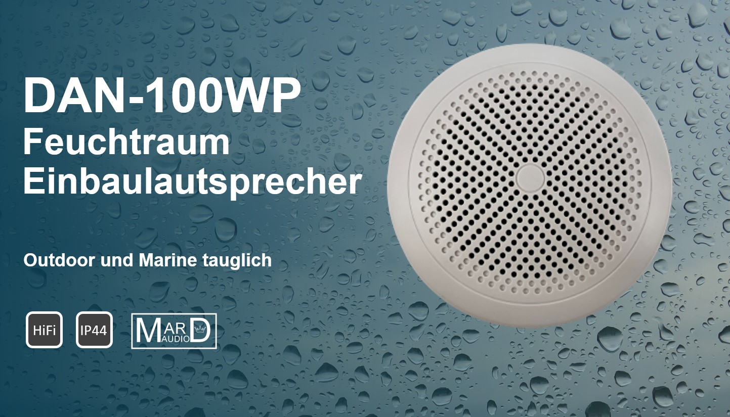 DAN-100WP 2-Wege wasserdichter Feuchtraum Einbaulautsprecher, IP44
