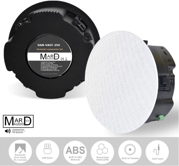 MARD-AUDIO Deckenlautsprecher Bluetooth DAN-VAST-250